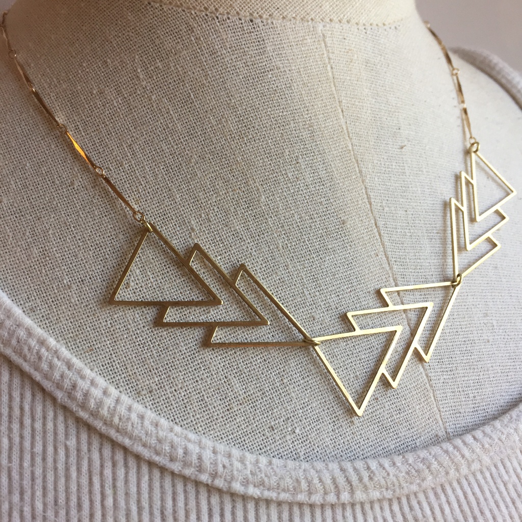 Brass Angles Statement Necklace Jpeace Designs 45$